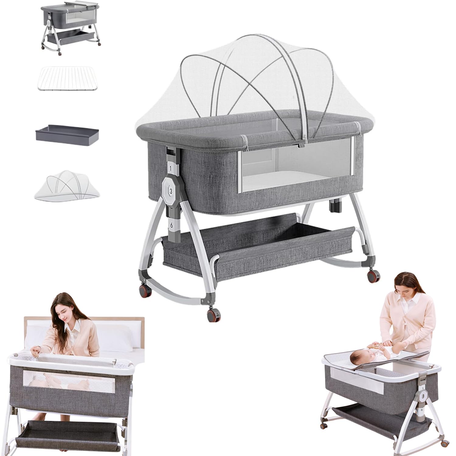 Amazon.co.jp: [Yizibuur]ベビーベッド 折りたたみ 添い寝ベッド 乳児